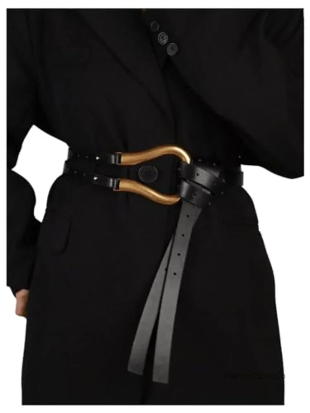 Medieval Renaissance PU Leather Wrap Belt with Ring Buckle, Adjustable Cosplay